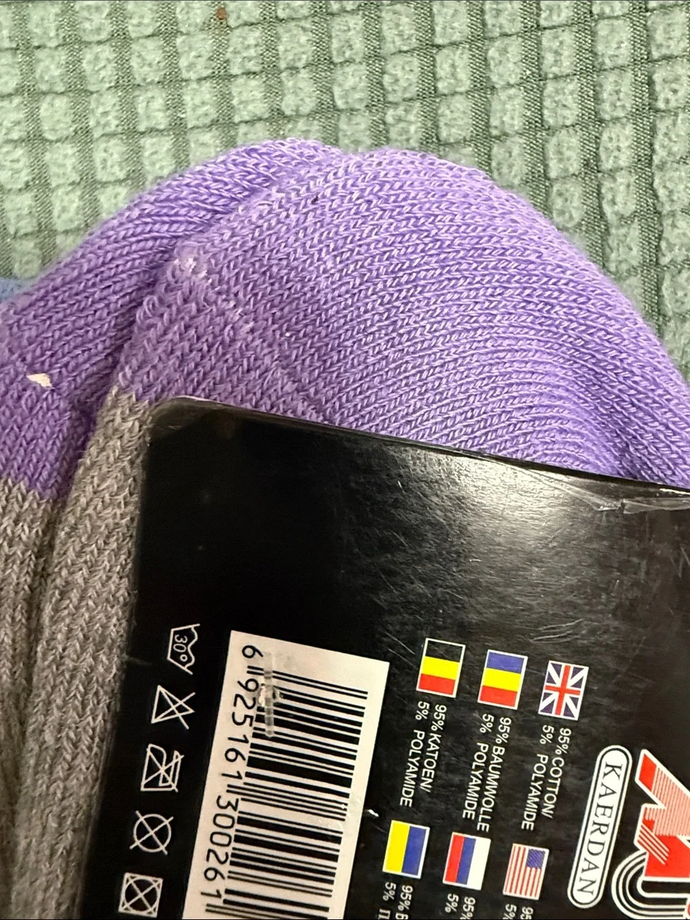 Source Unknown Blue and Gray Cat Face Cotton Socks